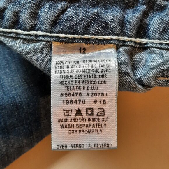 Vtg Y2K Tommy Hilfiger Skirt Womens 12 Denim Jean Midi Maxi‎ Modest Grunge Slit - Picture 8 of 14